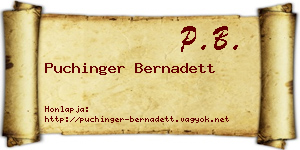 Puchinger Bernadett névjegykártya